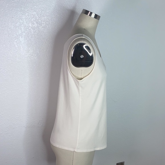 Eileen Fisher cream ivory neutral silk basic top M - Picture 4 of 5